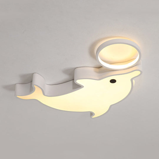 Modern Blue Flush Mount Ceiling Lamp for Baby Bedroom