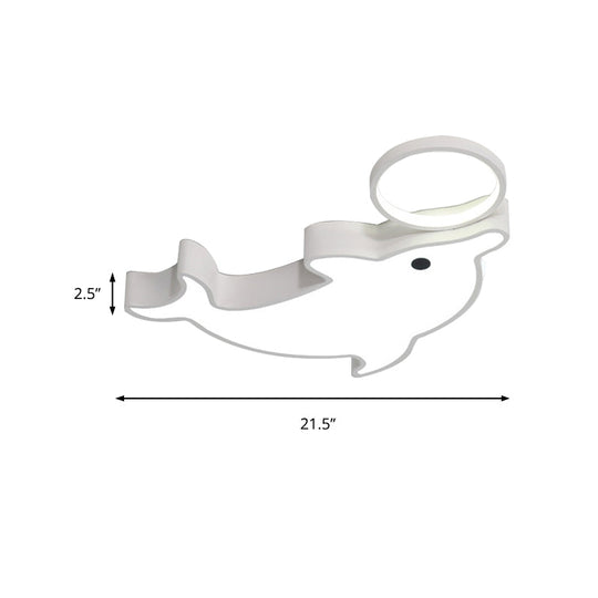 Modern Blue Flush Mount Ceiling Lamp for Baby Bedroom