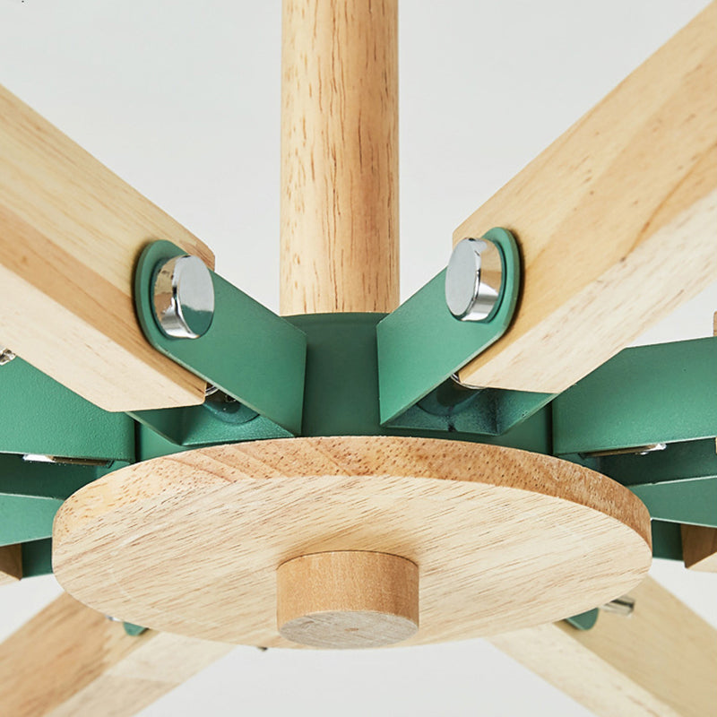 Macaron Multi-Head Metal Bucket Chandelier: Playful Hanging Light for Kindergarten