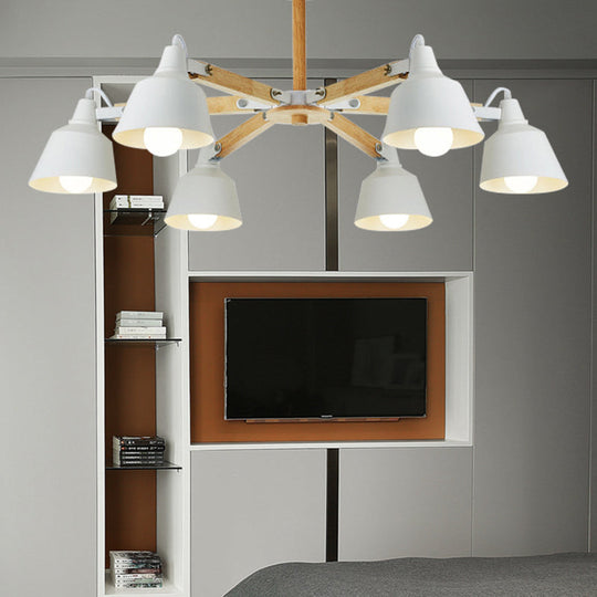 Macaron Multi-Head Metal Bucket Chandelier: Playful Hanging Light for Kindergarten