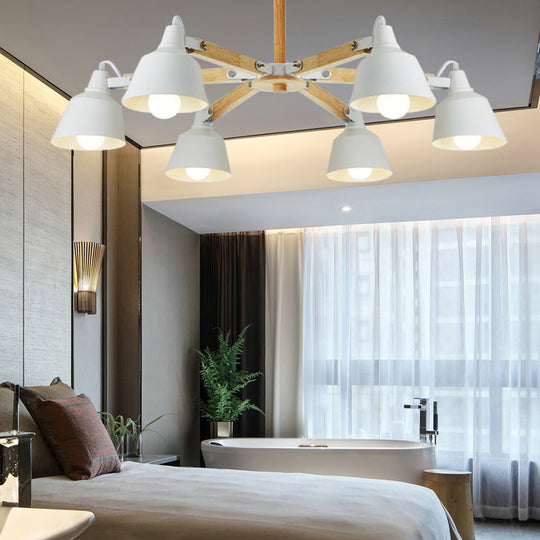 Macaron Multi-Head Metal Bucket Chandelier: Playful Hanging Light for Kindergarten