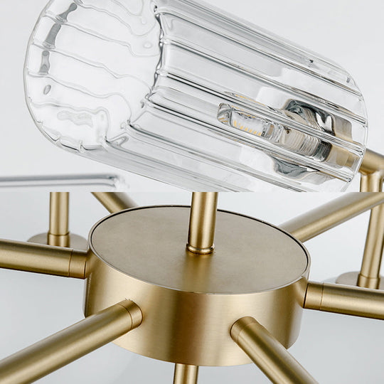 Elegant Brass Chandelier Light - Hanging G4 & G9 Glass - 13 Lights - Living Room Lighting