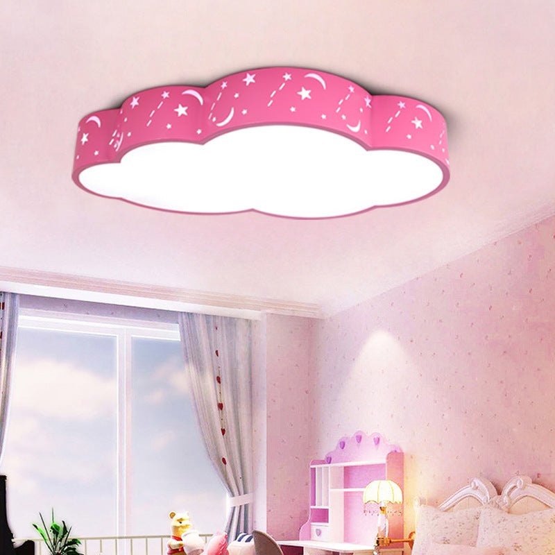 Hollow Cloud Cartoon LED Ceiling Lamp for Kids Bedroom with Metal Acrylic Ceiling Mount Light