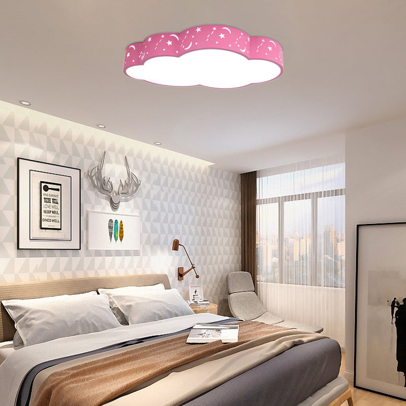 Hollow Cloud Cartoon LED Ceiling Lamp for Kids Bedroom with Metal Acrylic Ceiling Mount Light
