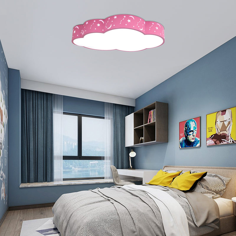 Hollow Cloud Cartoon LED Ceiling Lamp for Kids Bedroom with Metal Acrylic Ceiling Mount Light