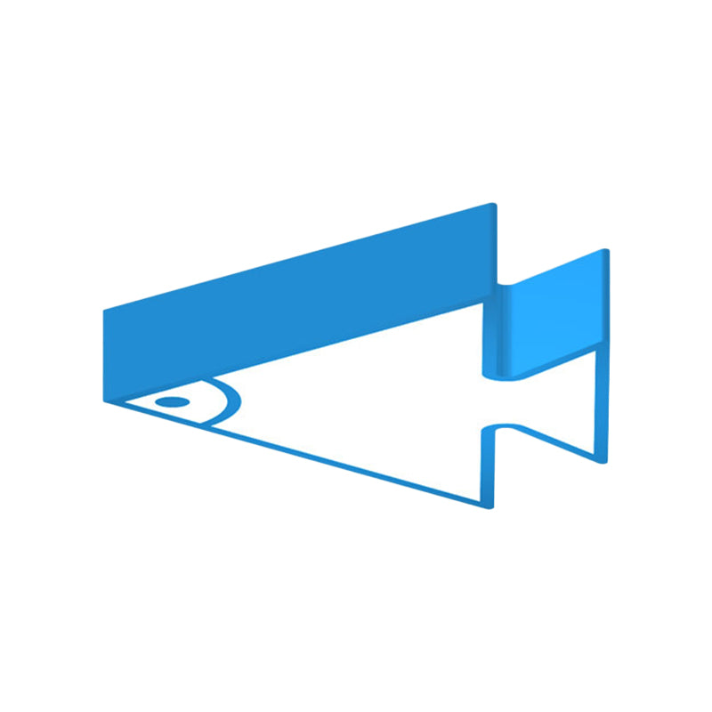 Kid's LED Flush Mount Triangle-Fish Ceiling Light - 18"/22" Wide - Pink/Green/Blue - Acrylic Shade