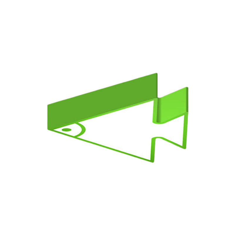 Kid's LED Flush Mount Triangle-Fish Ceiling Light - 18"/22" Wide - Pink/Green/Blue - Acrylic Shade