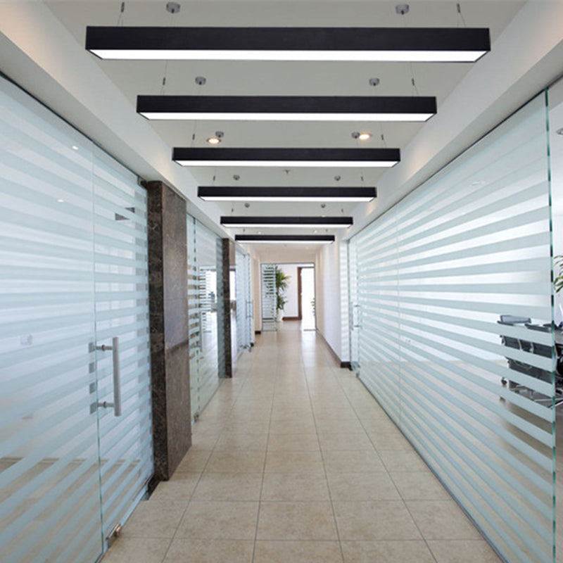 Minimalist Rectangular LED Hanging Light: 4"/8"/10" Acrylic Ceiling Pendant in Black or White