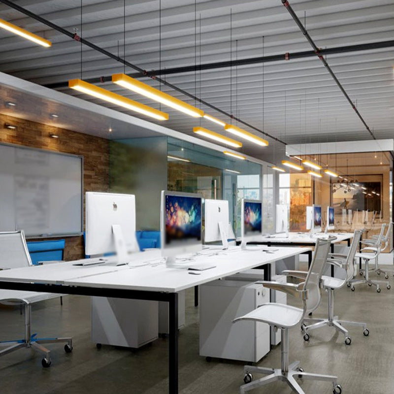 Nordic Style Aluminum Linear Pendant Lamp - 23.5"/47"/71" Long, LED Ceiling Hang Light in Wood