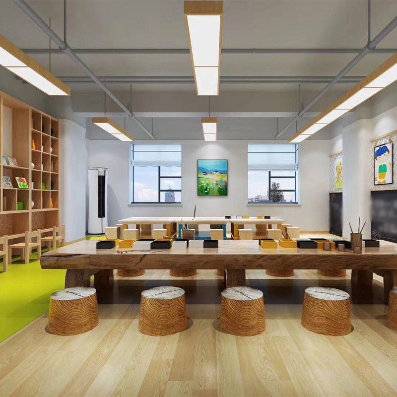 Nordic Style Aluminum Linear Pendant Lamp - 23.5"/47"/71" Long, LED Ceiling Hang Light in Wood