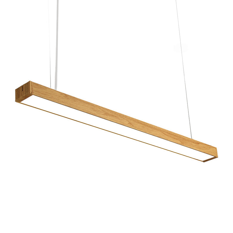Nordic Style Aluminum Linear Pendant Lamp - 23.5"/47"/71" Long, LED Ceiling Hang Light in Wood