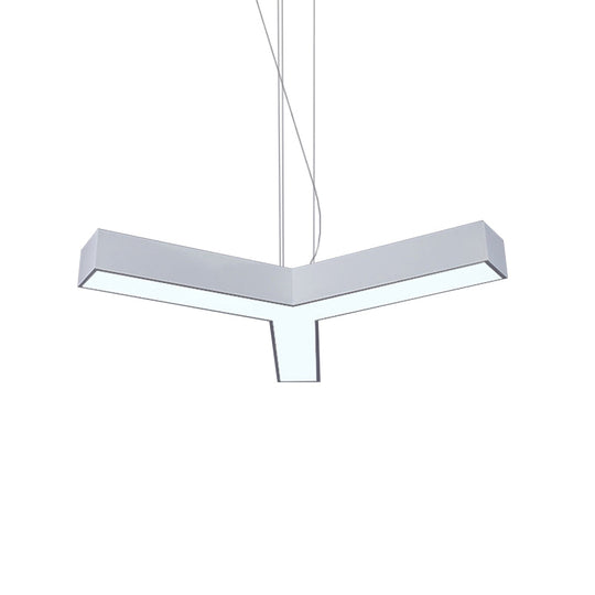 Modern Y-Shaped Gymnasium LED Ceiling Lamp in Black/White, 3 Sizes Available