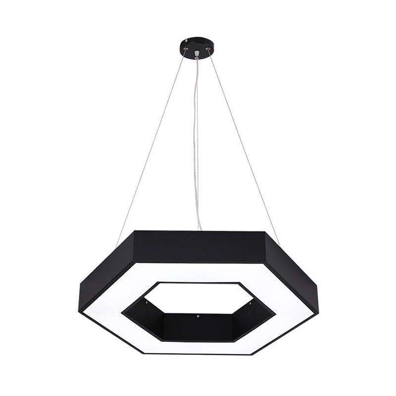 Honeycomb Gym Pendant Iron LED Hanging Light - Nordic Style in Black