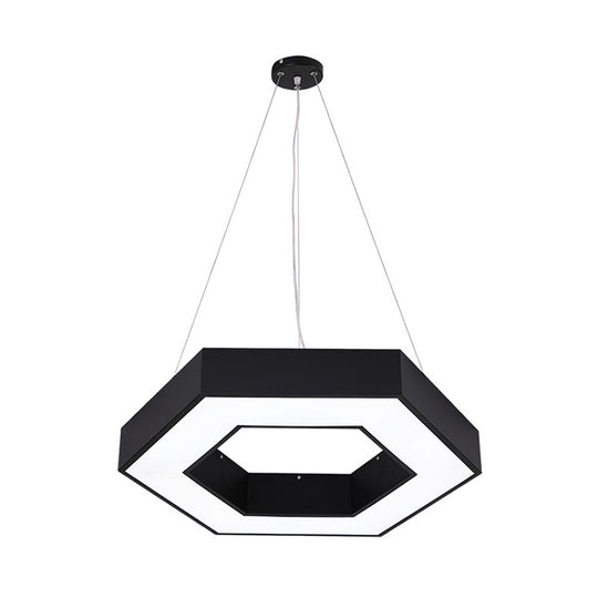 Honeycomb Gym Pendant Iron LED Hanging Light - Nordic Style in Black