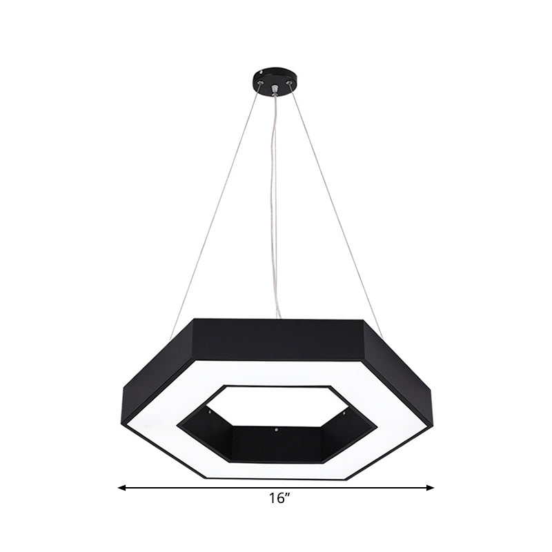 Honeycomb Gym Pendant Iron LED Hanging Light - Nordic Style in Black