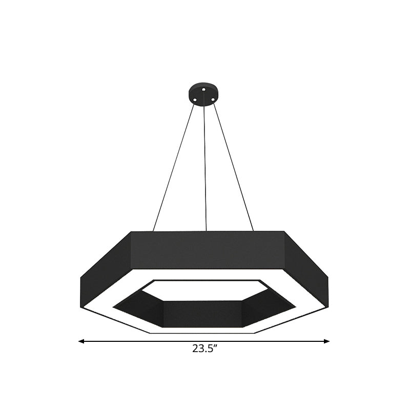 Simple Style Round Acrylic Pendant Light w/LED - Black Suspension Lamp for Restaurant (18"/31.5"/39")