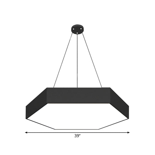 Contemporary LED Honeycomb Pendant Lamp - Black, 18"/23.5"/47" L