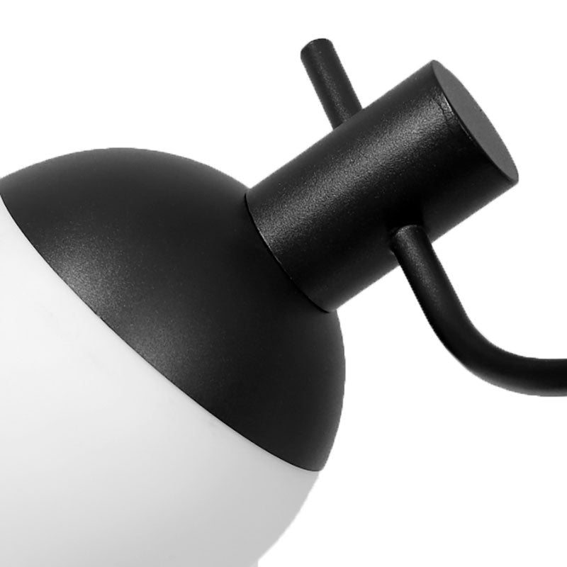 Modern Black Chandelier with Orb Shade - 6-Light Wrought Iron Pendant