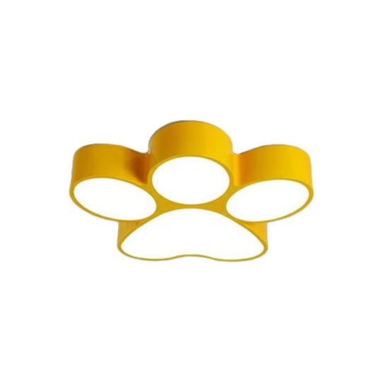 Colorful Dog Paw LED Flush Mount for Kids' Bedroom Ceiling – 18"/23.5" Width