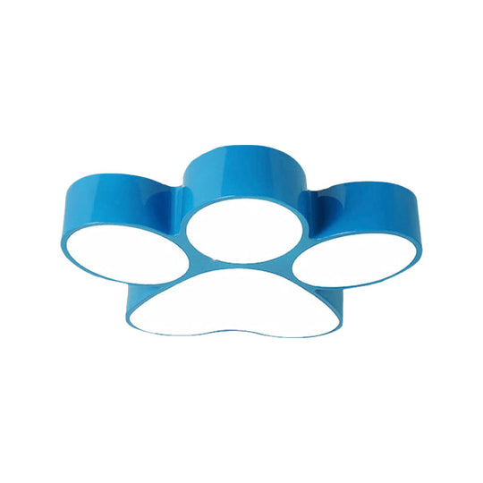 Colorful Dog Paw LED Flush Mount for Kids' Bedroom Ceiling – 18"/23.5" Width