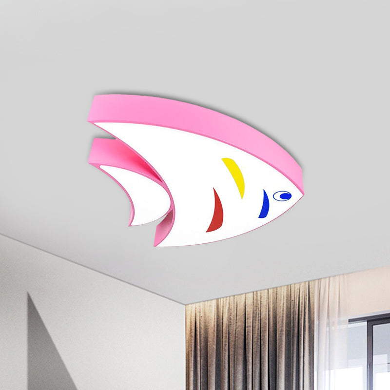 Tropical Fish LED Ceiling Light for Kids' Rooms - Red/Yellow/Blue Acrylic Flush Mount Lamp