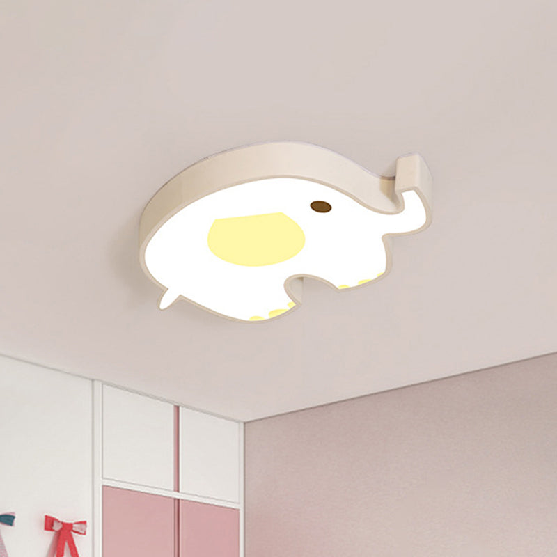 Elephant Acrylic Flush Mount Ceiling Light for Kids' Room with LED and 3 Light Settings
