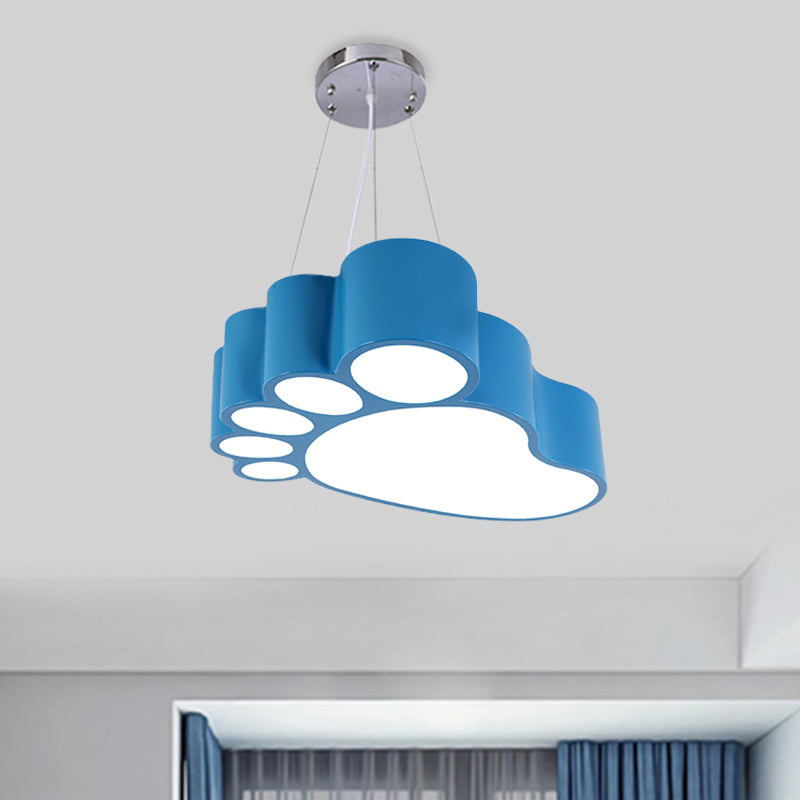 Foot-Shaped LED Chandelier Lighting Fixture, Simplicity Acrylic for Nursery in Vibrant Yellow/Red/Green