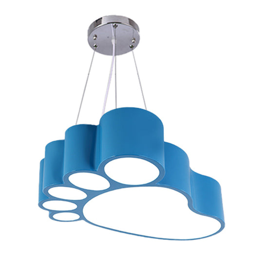 Foot-Shaped LED Chandelier Lighting Fixture, Simplicity Acrylic for Nursery in Vibrant Yellow/Red/Green