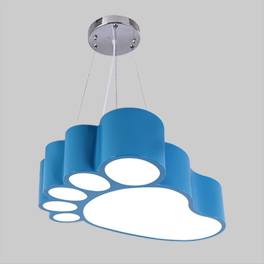 Foot-Shaped LED Chandelier Lighting Fixture, Simplicity Acrylic for Nursery in Vibrant Yellow/Red/Green