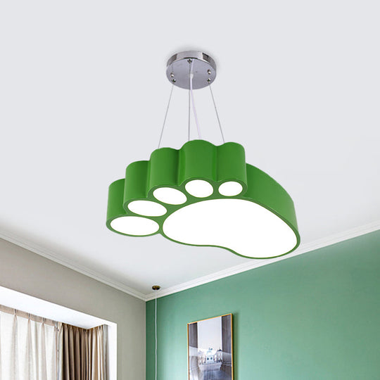 Foot-Shaped LED Chandelier Lighting Fixture, Simplicity Acrylic for Nursery in Vibrant Yellow/Red/Green