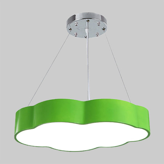 Contemporary LED Cloud Suspension Light in Red/Yellow/Green for Playroom Ceiling