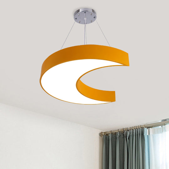 LED Corridor Ceiling Chandelier in Creative Yellow/Blue with Crescent Acrylic Shade
