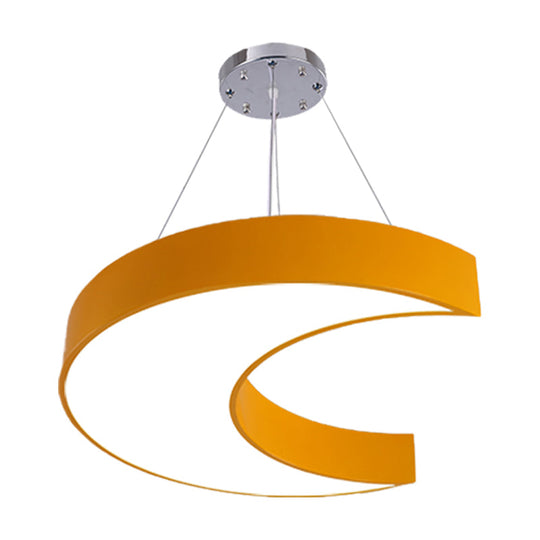 LED Corridor Ceiling Chandelier in Creative Yellow/Blue with Crescent Acrylic Shade