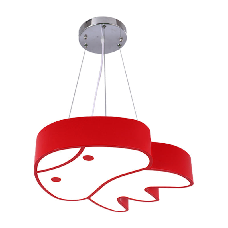 Colorful LED Suspension Light with Acrylic Jellyfish Shade - Cartoon Style Ceiling Chandelier