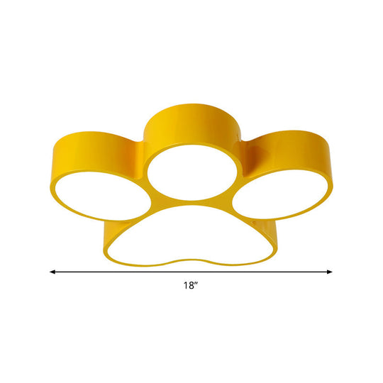 Hallway Home Paw LED Flushmount Ceiling Light - Acrylic, Kids' Lovely Design