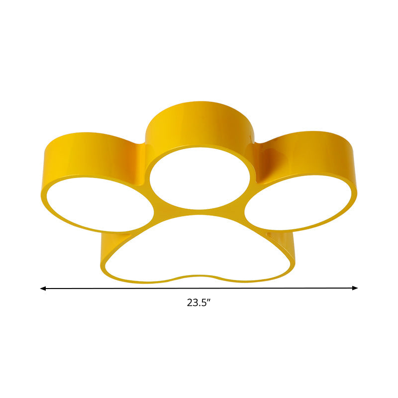 Hallway Home Paw LED Flushmount Ceiling Light - Acrylic, Kids' Lovely Design