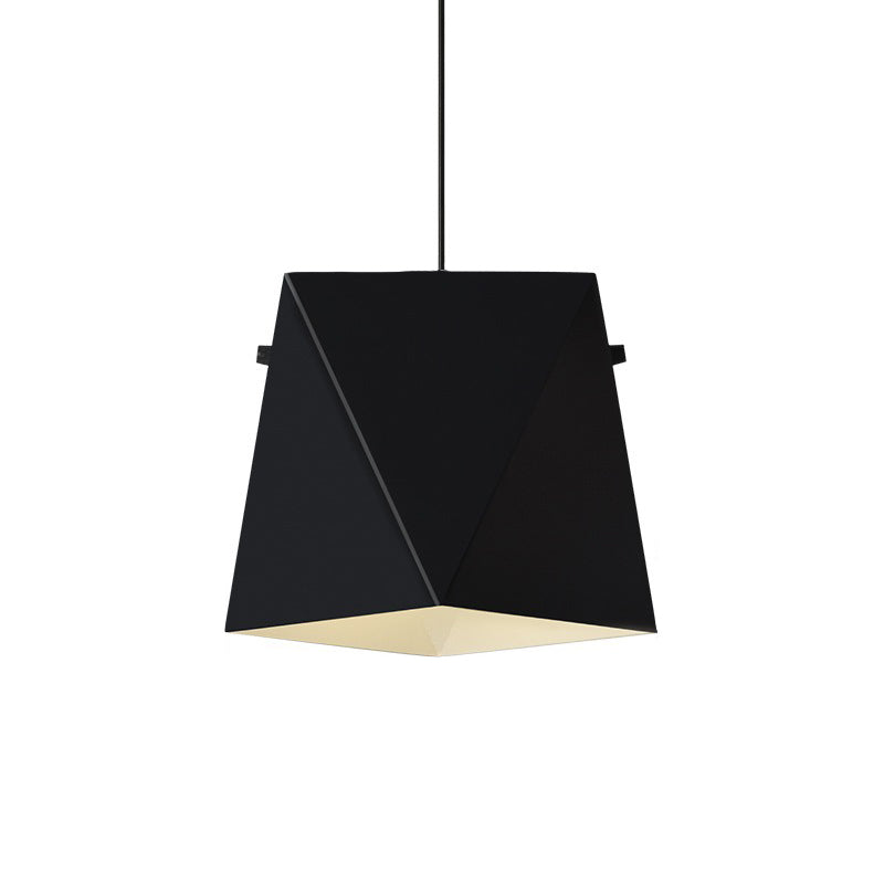 Geometric Pendant Ceiling Light in Macaron Iron, Down Lighting with 1 Bulb - Pink/Black/Blue