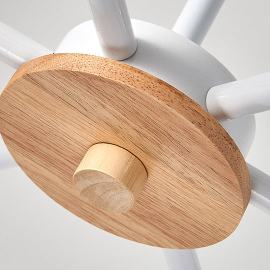 Conical Shade Hanging Chandelier with 8 Bulbs - Simple Style Metal Ceiling Lamp for Living Room