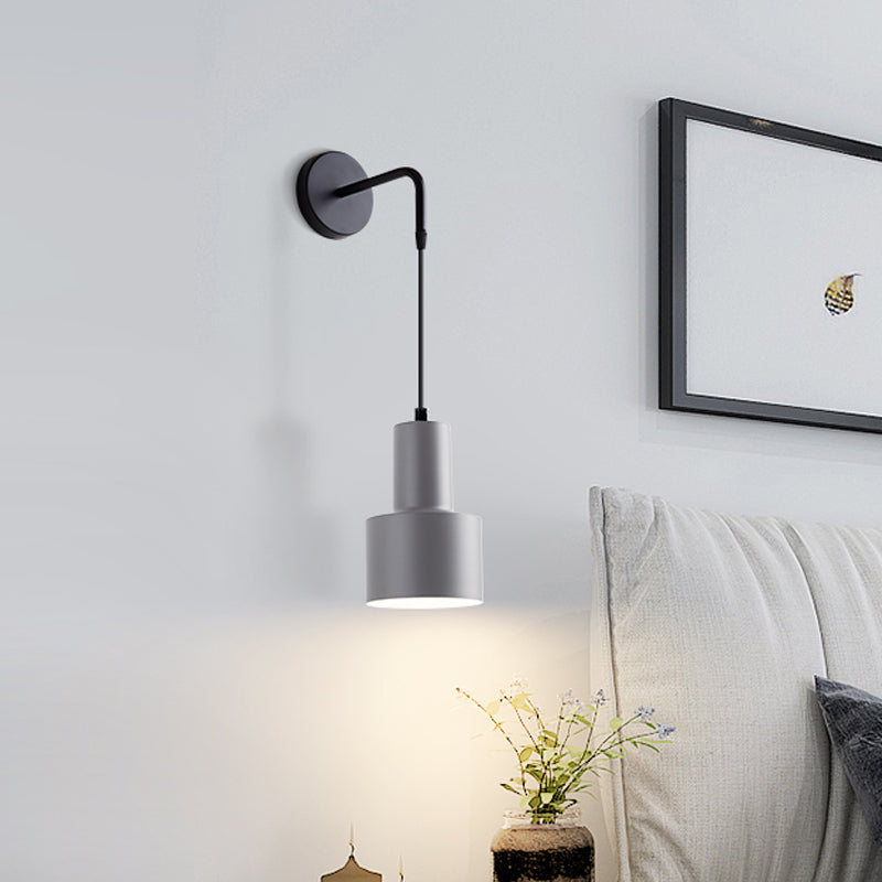 Nordic Iron Wall Mounted Funnel / Bell / Antler Light Fixture in Grey for Bedroom - Warm/White Lighting