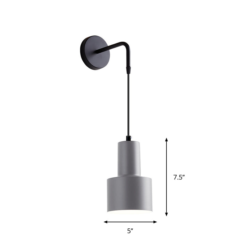 Nordic Iron Wall Mounted Funnel / Bell / Antler Light Fixture in Grey for Bedroom - Warm/White Lighting
