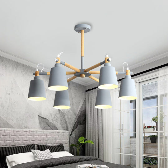Metal Macaroon Hanging Lamp with Tapered Shade - Stylish Lighting Fixture for Living Room