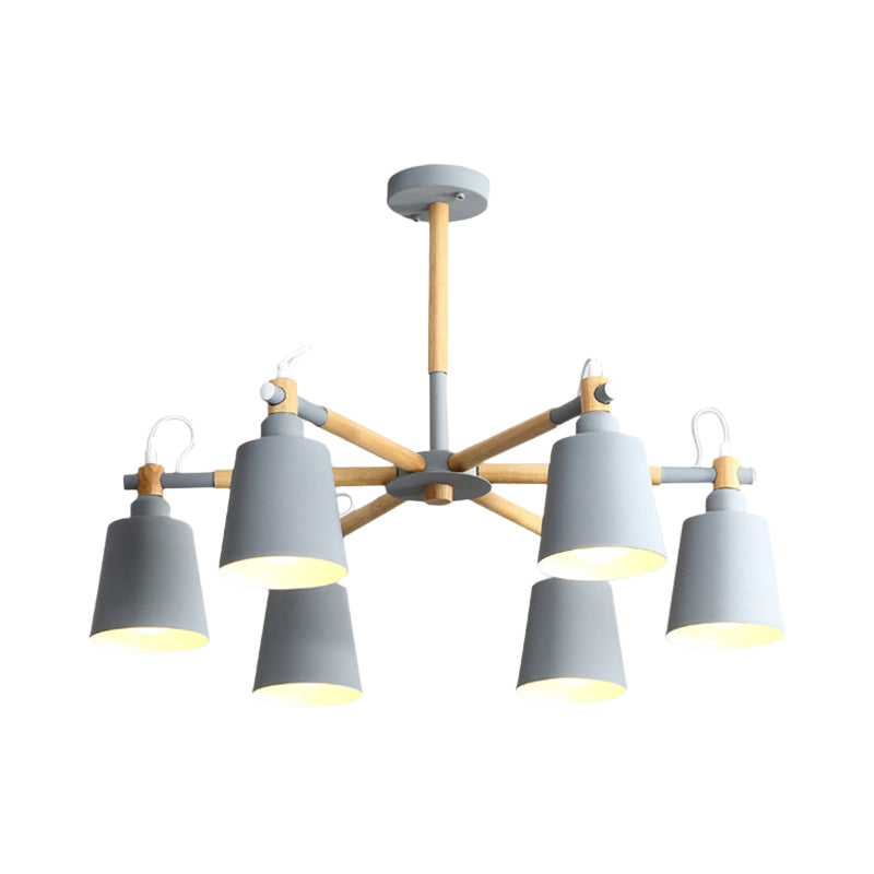 Metal Macaroon Hanging Lamp with Tapered Shade - Stylish Lighting Fixture for Living Room