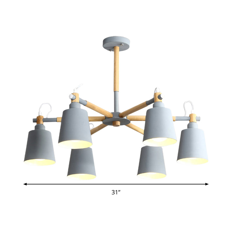Metal Macaroon Hanging Lamp with Tapered Shade - Stylish Lighting Fixture for Living Room