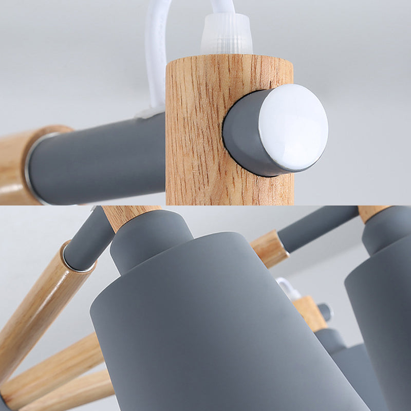 Metal Macaroon Hanging Lamp with Tapered Shade - Stylish Lighting Fixture for Living Room