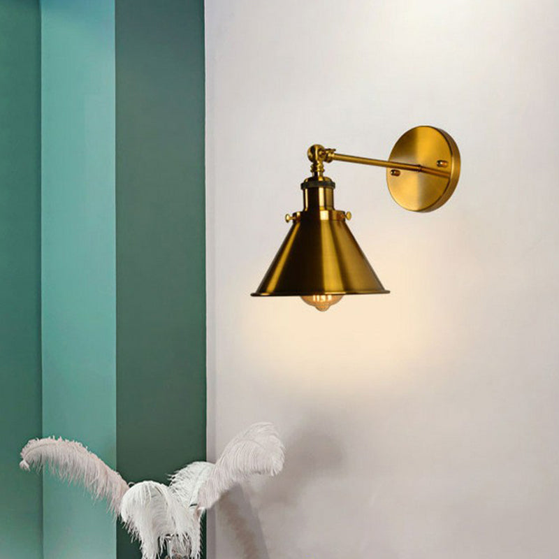 Antique Gold Swivel Wall Light with Single Bulb