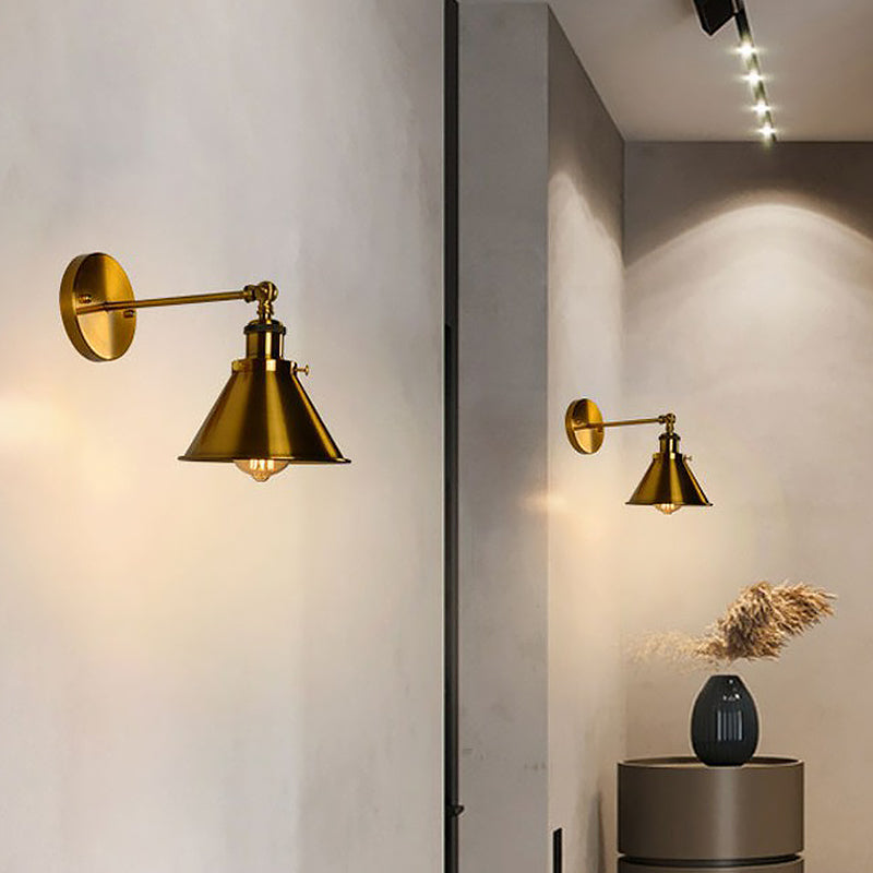 Antique Gold Swivel Wall Light with Single Bulb