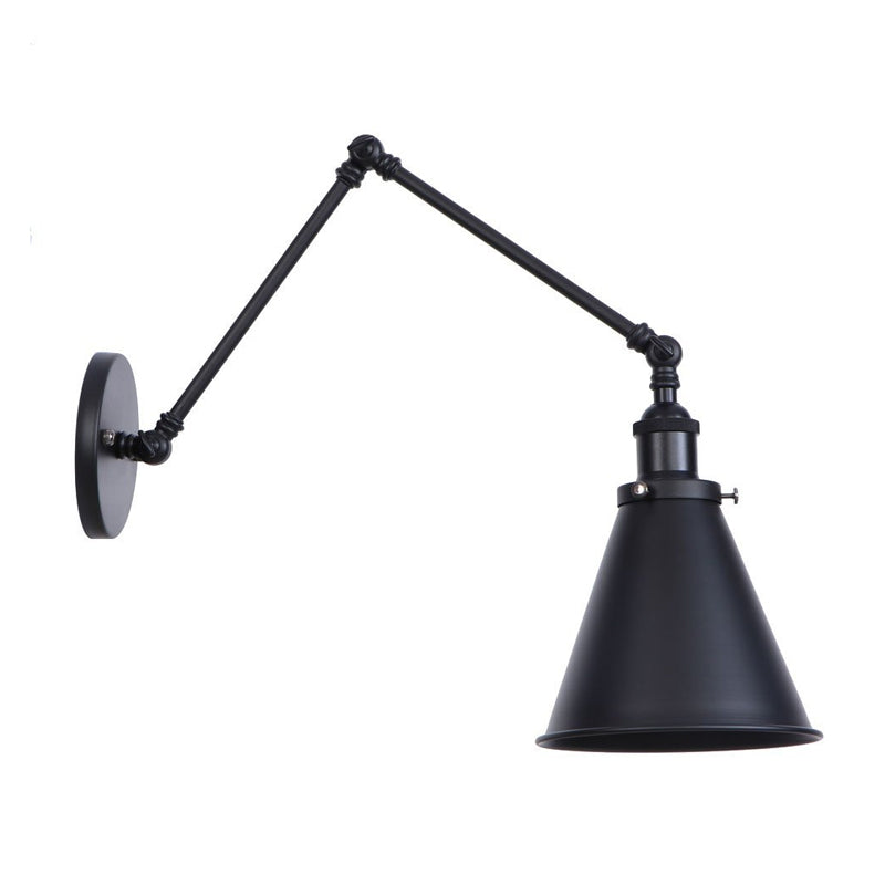 Farmhouse Trumpet Metal Wall Light with Adjustable Arm - Black Half-Head Wall Lighting Ideas