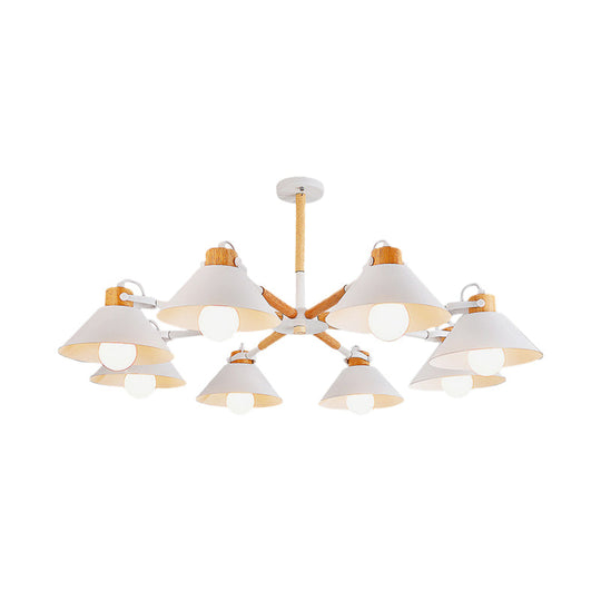 Contemporary Metal Hanging Chandelier with 8 Bulb Modern Coolie Shade - Perfect for Dining Room