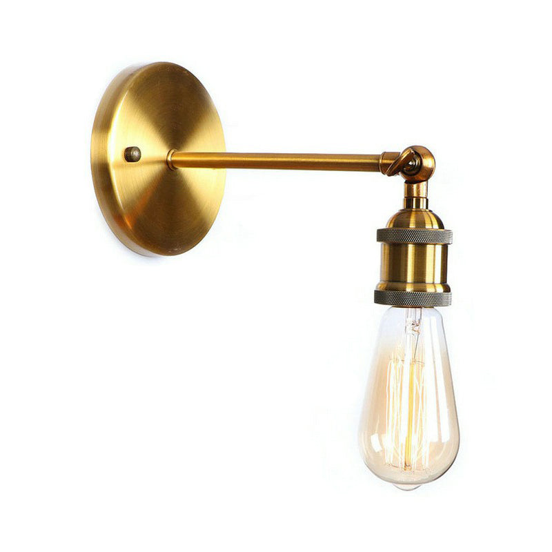 Iron Brass Finish Wall Light Fixture with Scalloped/Horn/Cone Design - 1-Light Factory Wall Mounted Lamp