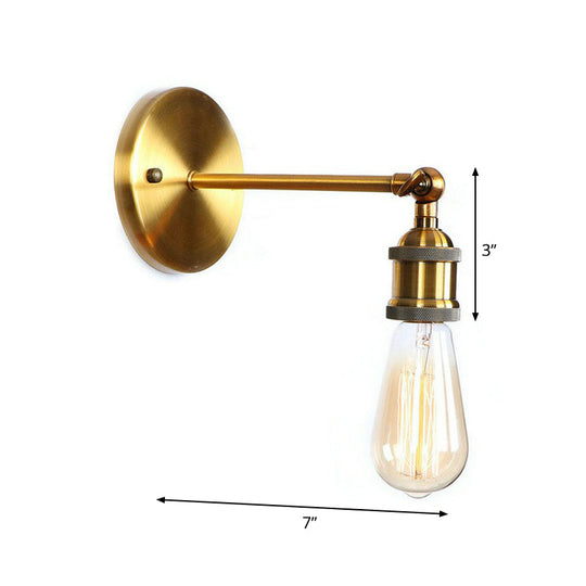 Iron Brass Finish Wall Light Fixture with Scalloped/Horn/Cone Design - 1-Light Factory Wall Mounted Lamp
